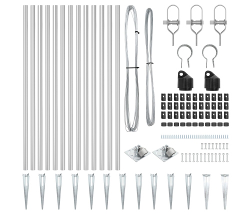 Žogu Stabi Komplekts 13 Gabali Sudrabs Cinkots Tērauds Vidaxl