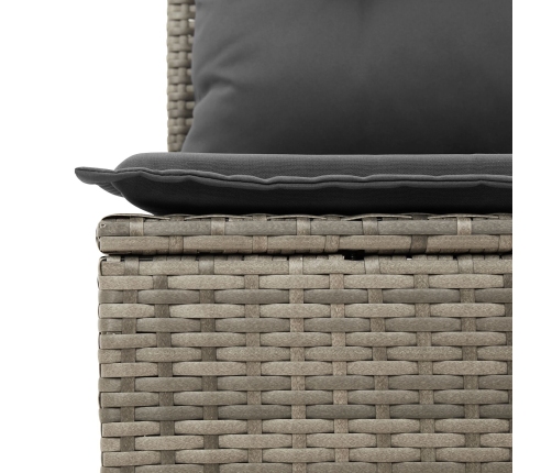 Vidaxl 5 Daļu Dārza Dīvānu Komplekts Ar Spilveniem Pelēkā Poli Rotangpalmas,  2 Sēdvietu Dārza Dīvāns Ar Uzglabāšanu Un Spilveniem Pelēkā Poli Rotangpalmas Vidaxl