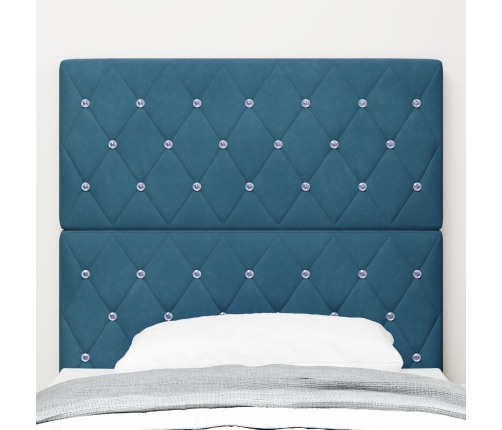 Vidaxl Gultas Galvgalis Ar Kristāla Pogām, Tufted, Tumši Zils, 90 Cm, Samts,  Gultas Galvgalis Ar Kristāla Pogām, Tufted, Tumši Zils, 180 Cm, Samts Vidaxl