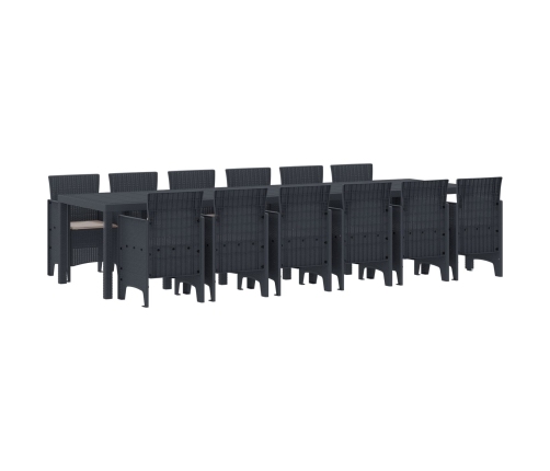 Vidaxl 13 Daļu Dārza Galds Ar Spilveniem Antracīta Polietilēna Rotangpalma, Vidaxl Dārza Galds Antracīts 200X100X73 Cm Polietilēna Rotangpalma, Vidaxl Dārza Galds Antracīts 150X100X73 Cm Polietilēna Rotangpalma,  Dārza Krēsli Ar Spilveniem 4 Gab. Antracīt