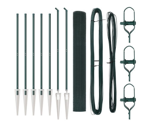 Žoga Stabu Komplekts 2 Gabali Zaļš Pulverkrāsots Tērauds 10 X 1 M Vidaxl