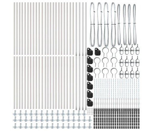 Žoga Stabi Komplektā 52 Galvanizēts Tērauds 3,2 X 3,2 X 90 Cm Vidaxl
