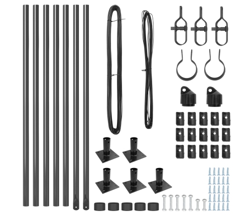 Žogu Stabi Ar Pamatplāksnēm 7 Gab. Ø32 Mm 110 Cm Cinkots Tērauds Vidaxl