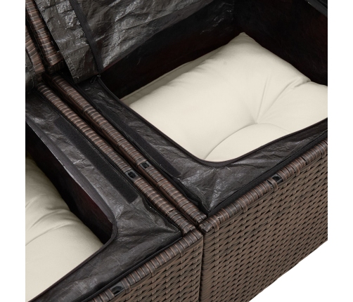 10 Daļu Dārza Dīvānu Komplekts Ar Spilveniem Pelēka Poli Ratanpalma Vidaxl