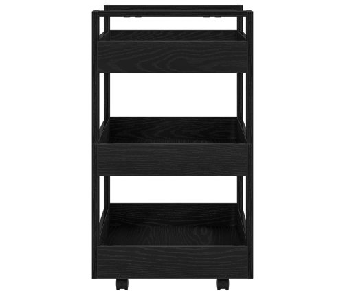 Virtuves Ratiņš Melna Ozola 60X45X80 Cm Inženierijas Koka Vidaxl