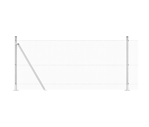Savilktā Metāla Žogs Ar 13 Flanged Stabiem 0.8X50 M Galvanizēts Tērauds Vidaxl