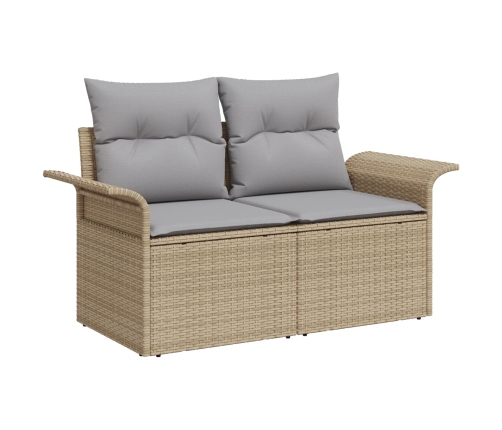 11 Gabalu Dārza Dīvānu Komplekts Ar Spilveniem Bēšā Poli Ratanā Vidaxl