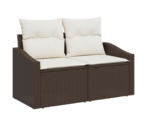 10 Gabalu Dārza Dīvānu Komplekts Ar Spilveniem Brūnā Polietilēna Rotangpalma Vidaxl