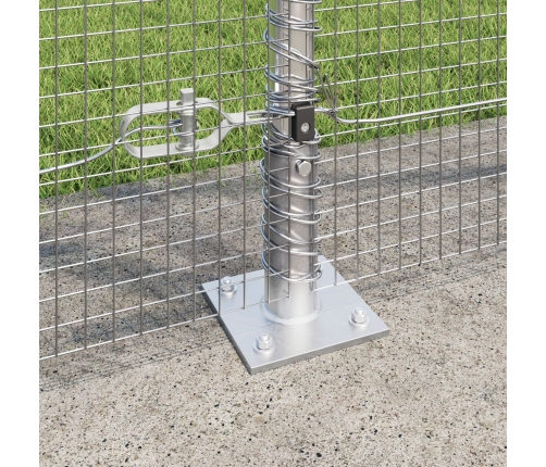 Veltīts Stiepļu Žogs Ar 13 Flanged Stabiem 1.5X50 M Galvanizētā Tēraudā Vidaxl