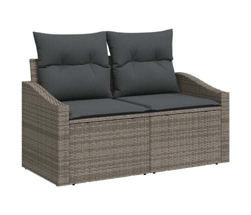 10 Gabalu Dārza Dīvānu Komplekts Ar Spilveniem Pelēkā Poli Rattan Akācija Vidaxl