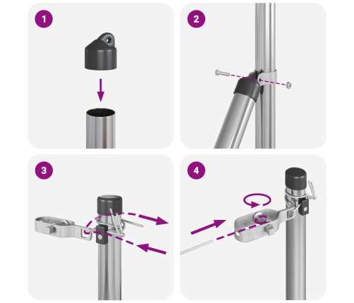 Žoga Stabi 13 Pcs Ø32 Mm 210 Cm Cinkota Tērauda Vidaxl