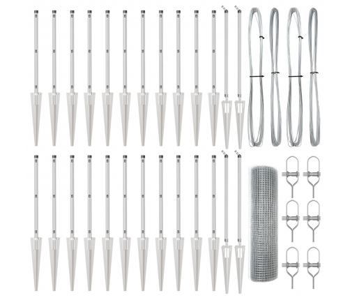 Vidaxl Metinātais Stieņu Žogs Ar 13 Smailēm 0.8X50 M Galvanizētā Tēraudā