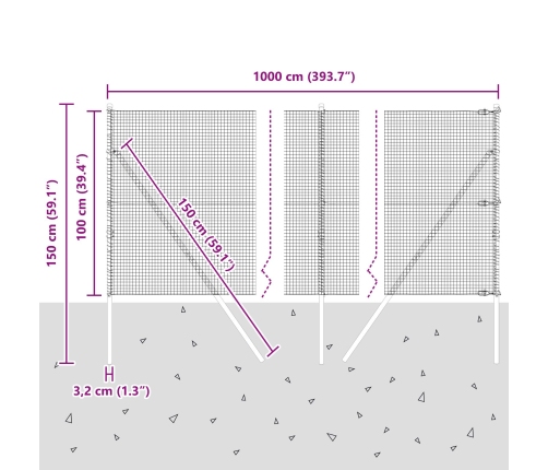 Žoga Stabu Komplekts  2 Gabali Zaļš Tērauds, Pvc 10 X 1 M Vidaxl