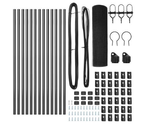Žoga Stabu Kompleks 2 Gab. Pelēks Metāls 25 X 0.5 M Izturīgs Vidaxl