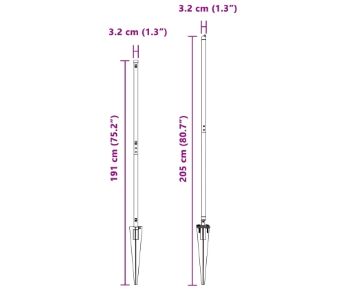 Žoga Stabi Ar Uzgali 26 Gab. Ø32 Mm 160 Cm Cinkots Tērauds Vidaxl