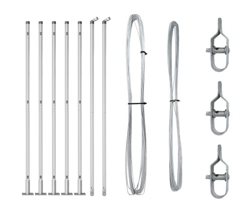 Žogu Stabi Ar Pamatplāksnēm 7 Gab Ø32Mm 88.5Cm Cinkots Tērauds Vidaxl