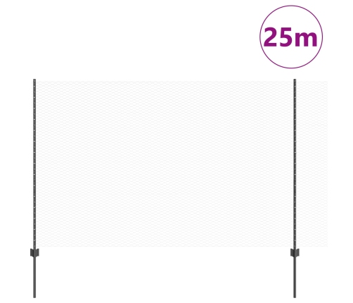 Vidaxl Žoga Stabi 22 Gab U-Kanalizācijā Pelēks 160 Cm Tērauds,  Sešstūra Žogs Pelēks 1.6X25 M Tērauds Vidaxl