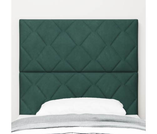 Vidaxl Gultas Galvgalis Dimanta Bloku Dizaina Tumši Zaļš 100 Cm Samts,  Gultas Galvgalis Dimanta Bloku Dizaina Tumši Zaļš 200 Cm Samts Vidaxl