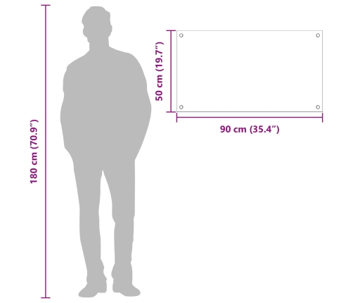 Virtuves Aizmugures Apgaismojums Gaiši Pelēks 90X50X0.6 Cm Rūdīts Stikls Vidaxl