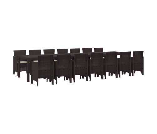 Vidaxl 15 Gabalu Dārza Galds Ar Spilveniem, Brūnā Poli Rotangpalma, Vidaxl Dārza Galds Brūns 250X100X73 Cm Poli Rotangpalma, Vidaxl Dārza Galds Brūns 150X100X73 Cm Poli Rotangpalma, Vidaxl Dārza Krēsli Ar Spilveniem 2 Gabali Brūnā Poli Rotangpalma,  Dārza