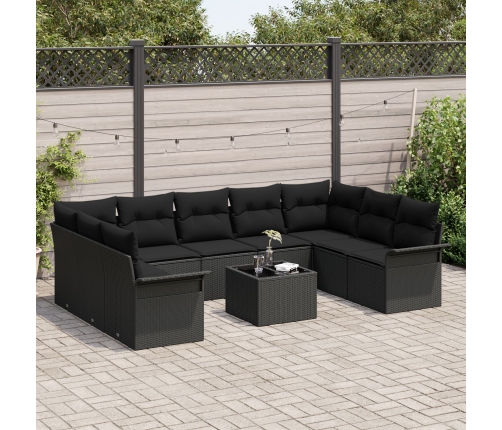 10 Daļu Dārza Dīvānu Komplekts Ar Spilveniem, Bēša Polietilēna Rotangpalma Vidaxl