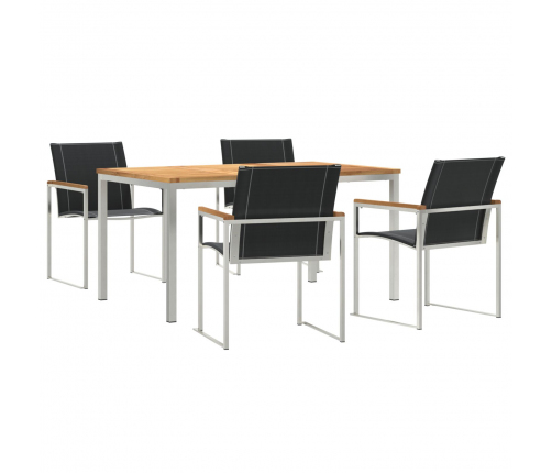 Vidaxl 5 Daļu Dārza Galdiņš Cietais Koks Akācijas,  Āra Galdiņš 150X90X75 Cm Cietais Koks Akācijas Vidaxl
