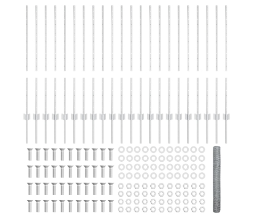 Vidaxl Žoga Stabi 10 Gab U-Kanāls 140 Cm Galvanizēts Tērauds,  Sešstūra Žogs 1X50 M Galvanizēts Tērauds Vidaxl
