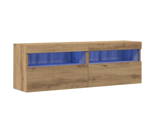 Tv Sienas Skapji Ar Led Apgaismojumu 2 Gabali Artisan Ozola 60X30X40 Cm Vidaxl