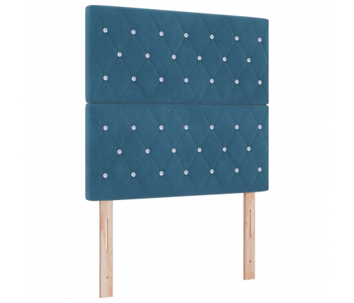 Vidaxl Gultas Galvgalis Kristāla Poga Tuftēts Tumši Zils 100 Cm Samts,  Gultas Galvgalis Kristāla Poga Tuftēts Tumši Zils 200 Cm Samts Vidaxl