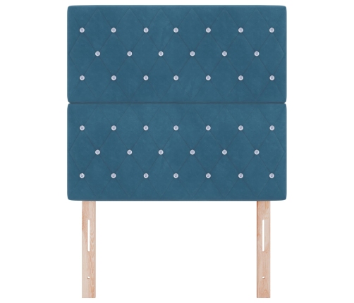 Vidaxl Gultas Galvgalis Ar Kristāla Pogām, Tufted, Tumši Zils, 90 Cm, Samts,  Gultas Galvgalis Ar Kristāla Pogām, Tufted, Tumši Zils, 180 Cm, Samts Vidaxl