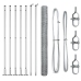 Vidaxl Heksagona Žogs 1.5X10 M Galvanizēts Tērauds,  Žoga Stabi Ar Bāzes Plāksnēm 7 Gab Ø32Mm 83.5Cm Galvanizēts Tērauds Vidaxl