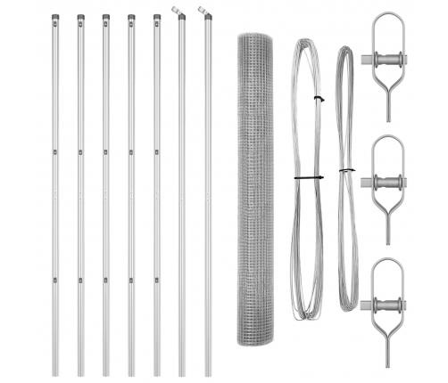 Žoga Stabu Komplekts 2 Gab. Cinkots Tērauds 10 X 1 M Izturīgs Vidaxl