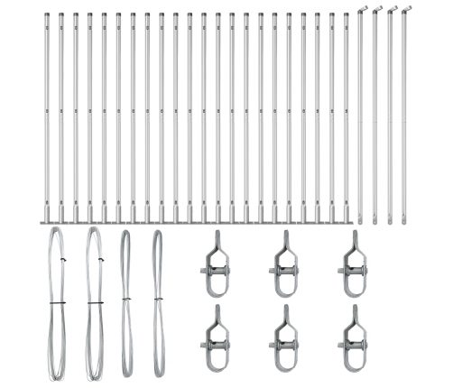Žogu Stabi 52 Komplekts Galvanizēts Tērauds 3.2 X 3.2 X 88.5 Cm Vidaxl