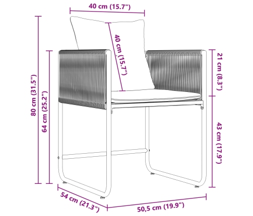 13 Daļu Dārza Ēdamzīmes Komplekts Ar Spilveniem, Tērauds Un Polirotans Vidaxl