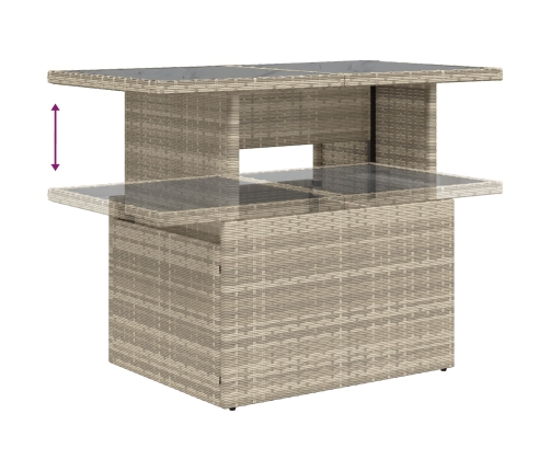 11 Daļu Dārza Dīvānu Komplekts Ar Spilveniem Gaiši Pelēkā Poli Rotangpalma Vidaxl