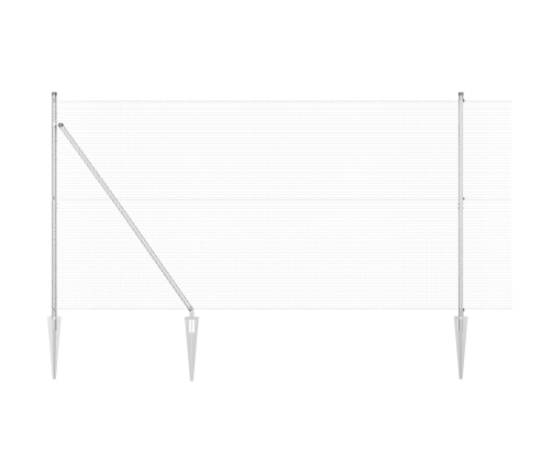 Savilktā Žoga Ar 13 Dzelzs Stabiem 1.5X25 M Galvanizēts Tērauds Vidaxl