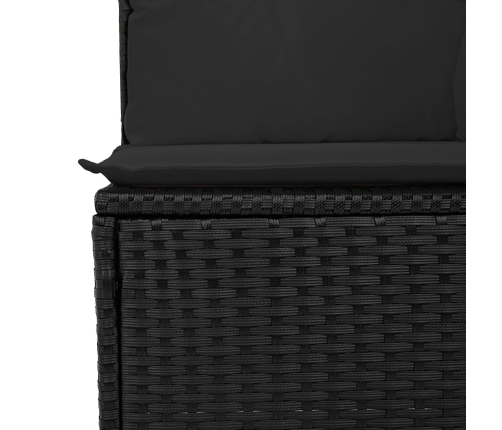 11 Daļu Dārzā Dīvānu Komplekts Ar Spilveniem Melns Poli Rotangpalma Akācija Vidaxl