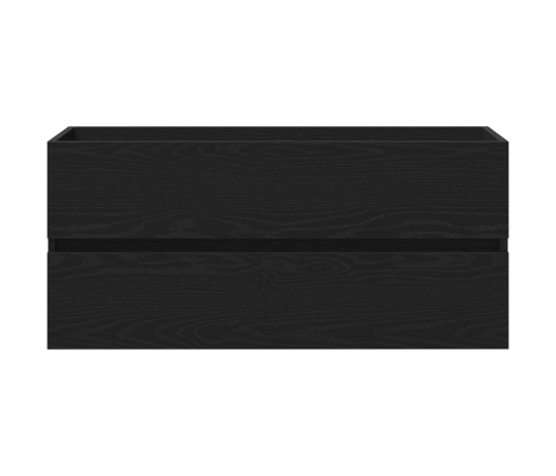 Vidaxl Izlietnes Skapis Ar Iebūvētu Baseinu Melna Ozola Inženierijas Koks,  Izlietnes Skapis Melna Ozola 90X38.5X45 Cm Inženierijas Koks Vidaxl