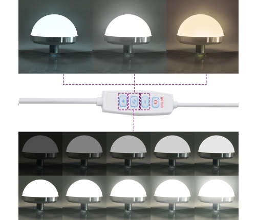 Sienas Piekarejamais Kosmētikas Galdiņš Ar Led Gaismām Vecs Koks Vidaxl