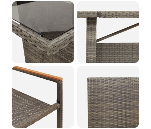 11 Daļu Dārza Ēdamgalda Komplekts Pelēkajā Poli Ratanā Vidaxl