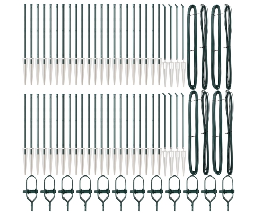 Žogu Stabi Ar Uzgaļiem 52 Gab. Ø32 Mm 100 Cm Cinkots Tērauds Vidaxl