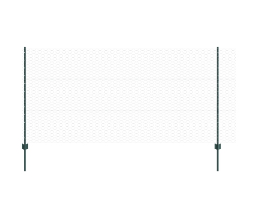 Vidaxl Žogu Stabi 11 Gab. U-Kanāls Zaļš 120 Cm Tērauds,  Sešstūra Žogs Zaļš 1.2X50 M Tērauds Vidaxl