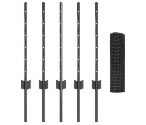 Vistas Tīkla Žogu Komplekts 2 Gabali Pelēks Vidaxl