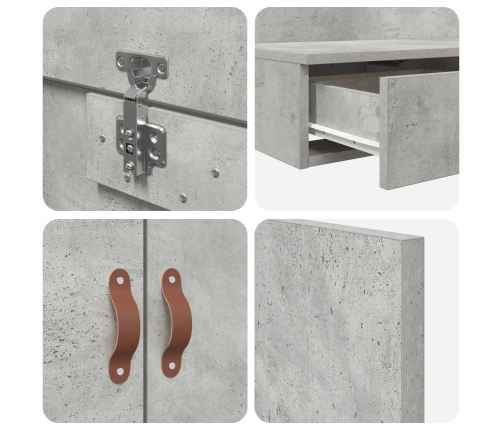 Vidaxl Uzglabāšanas Gultas Rāmis Betona Pelēks Inženierijas Koks