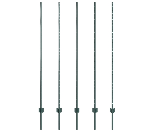 Žogu Stabi 5 Gab. U-Kanāla Zaļš 160 Cm Tērauds Vidaxl