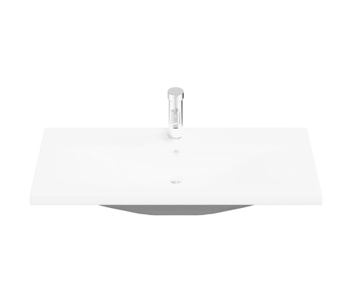 Vidaxl Izlietnes Skapis Ar Iebūvētu Baseinu Melna Ozola Inženierijas Koks,  Izlietnes Skapis Melna Ozola 90X38.5X45 Cm Inženierijas Koks Vidaxl