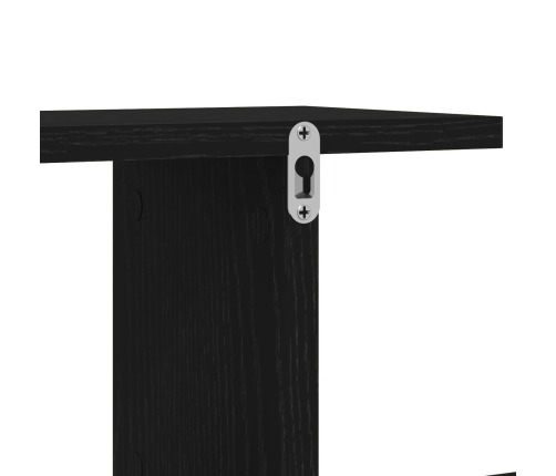 Tv Plaukts, Ko Var Stiprināt Pie Sienas, Melnā Ozola Krāsā, Izmēri 125X18X23 Cm, Inženierijas Koks Vidaxl