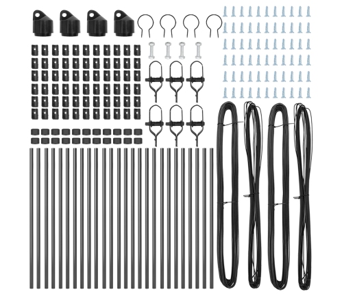 Žogu Stabi 26 Gabali Pelēks Ø32 Mm 100 Cm Cinkots Tērauds Vidaxl