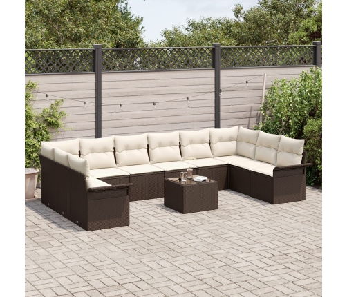 10 Gabalu Dārza Dīvānu Komplekts Ar Spilveniem Pelēkā Polietilēna Rotangpalma Vidaxl