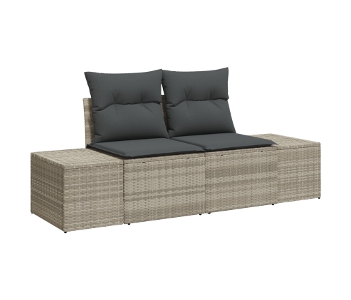 11 Daļu Dārza Dīvānu Komplekts Ar Spilveniem, Gaiši Pelēks, Poli Rotangpalma Vidaxl